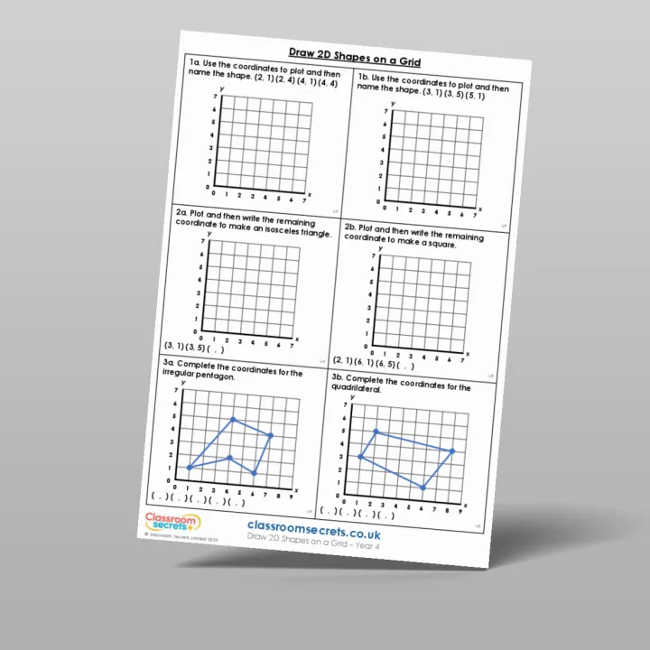 Classroom Secrets | Collection Page Year 4 Draw 2D Shapes on a Grid