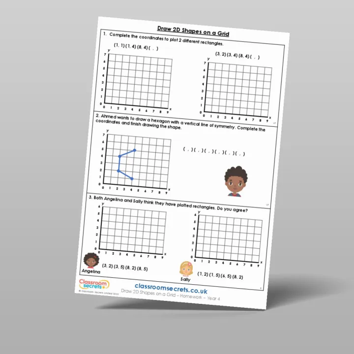 Classroom Secrets | Collection Page Year 4 Draw 2D Shapes on a Grid