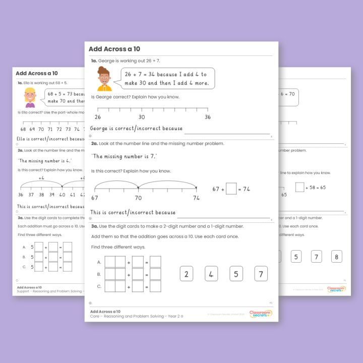 Year 2 Add Across a 10 Addition and Subtraction Reasoning and Problem Solving