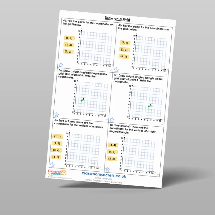 Classroom Secrets | Collection Page Year 4 Draw 2D Shapes on a Grid