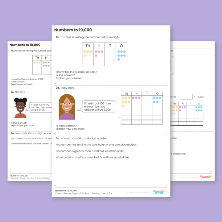 Year 5 Numbers to 10,000 Place Value Reasoning and Problem Solving