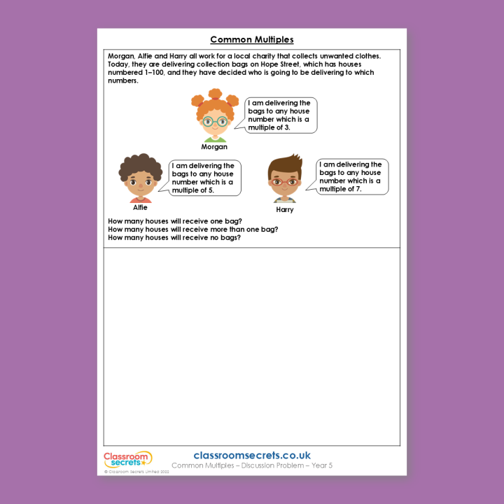 Year 5 Common Multiples Multiplication and Division A Deeper Reasoning Discussion Problem