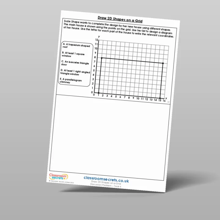 Classroom Secrets | Collection Page Year 4 Draw 2D Shapes on a Grid