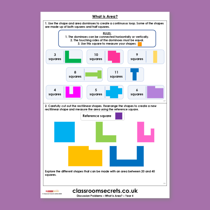 Year 4 What is Area? Area Discussion Problem