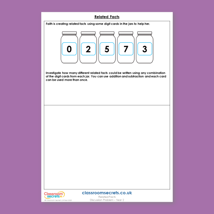 Year 2 Related Facts Addition and Subtraction Deeper Reasoning Discussion Problem