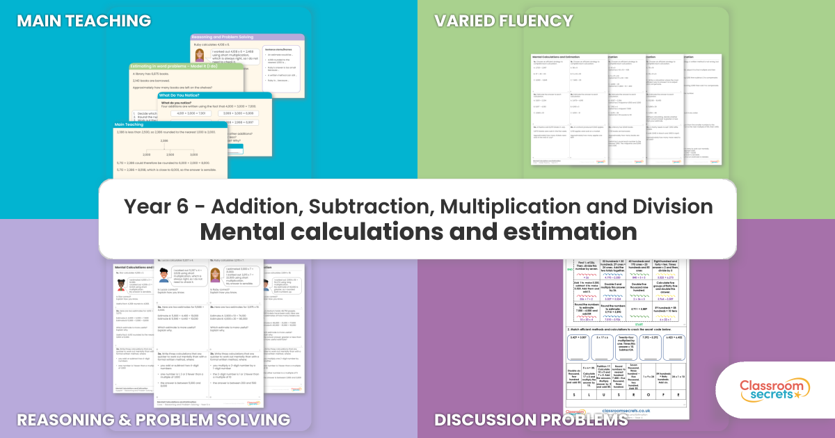 A2 Addtion Mental Calculations and Estimation – Addition, Subtraction ...
